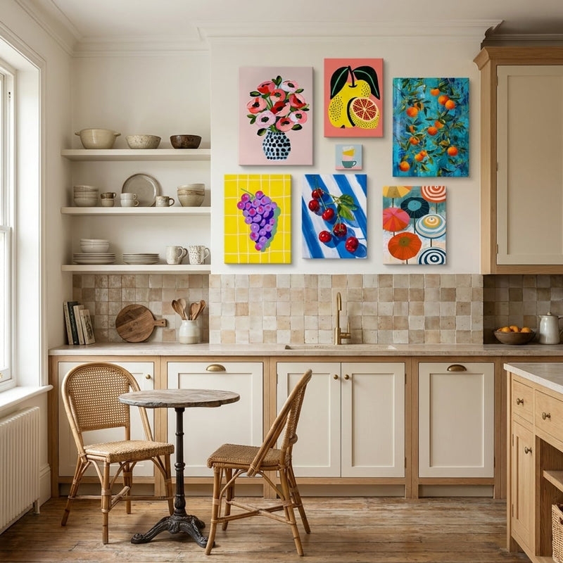 Mur-galerie de tableaux cuisine — toile sur châssis, décoration murale | MyselfMonArt