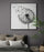 Dandelion canvas wall art in a modern master bedroom with gray tones
