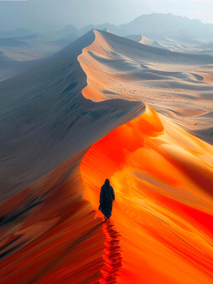 desert canvas, touareg, landscape, orange hues.