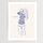 Affiche personnalisée famille Dog Mom femme portant chien dessin minimaliste bleu poster décoratif — passe-partout blanc