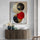 Minimalist room featuring the abstract wall art, styled with natural wood furniture, ceramic accents, and a designer lamp for a calm, refined look