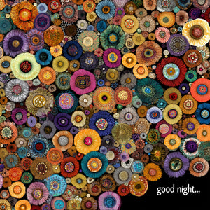 Multicolored abstract floral pattern on black for a dynamic and eclectic vibe