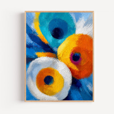 Poster abstrait cercles colorés - Vibrations douces façon Kandinsky