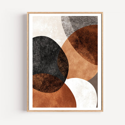 Minimalist Abstract Poster with Organic Shapes in Earth Tones
