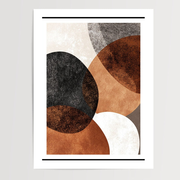 Poster Abstrait organique - Formes douces et nuances de terre — Vierge - poster-presentation-produit — passe-partout blanc