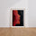 Poster abstrait rouge et noir - Formes organiques et chaleur enveloppante — Vierge - living-room — passe-partout blanc