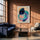 Poster & affiche Abstrait cercles orange et turquoise - Rythme vivant et douceur — Décor sur-mesure (IA) — passe-partout blanc