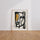 Poster & Affiche Abstrait noir et or - Trait libre et lumière chaleureuse — Vierge - living-room — passe-partout blanc