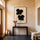 Poster & Affiche Fleurs noires minimalistes - Raffinement japonais sur beige — Décor sur-mesure (IA) — passe-partout blanc