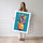 Poster Ananas arc-en-ciel - Fruit acidulé sur fond turquoise — Vierge - poster-femme-debout — passe-partout blanc