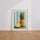 Poster Ananas doré - Un air de vacances rétro et ensoleillé — Vierge - living-room — passe-partout blanc