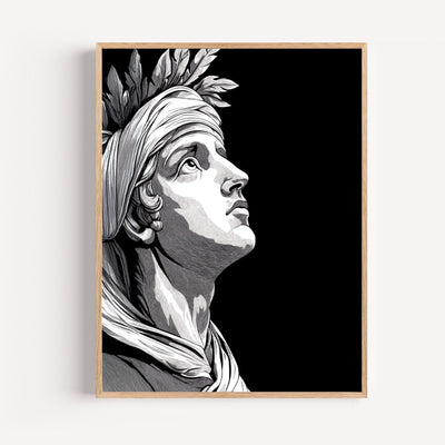 Apollo Poster — Black and White Sculpted Portrait