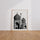 Poster Architecture islamique - Coupoles et arabesques en noir et blanc — Vierge - living-room — passe-partout blanc
