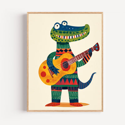 Poster Bébé Crocodile - Un joyeux concert de guitare