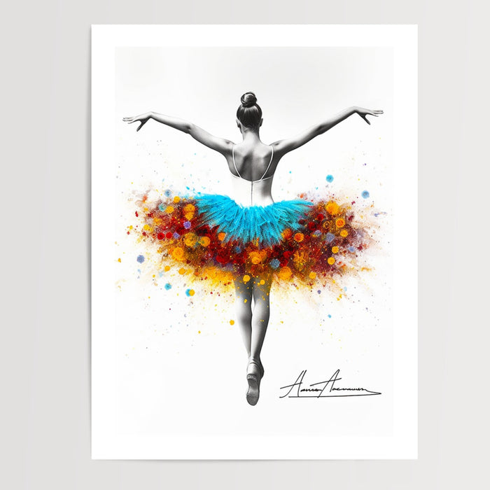 Poster Ballerine fleurie - Une danse tout en douceur et en couleurs — Vierge - poster-presentation-produit — passe-partout blanc