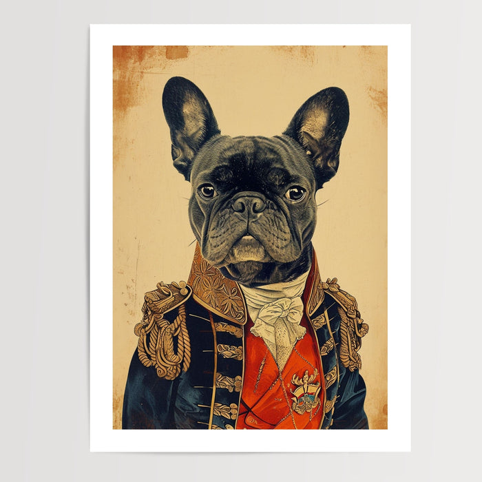 Poster Bouledogue français - Un chien d'apparat plein d'humour — Vierge - poster-presentation-produit — passe-partout blanc