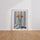Poster Bouquet fleuri - Fleurs solaires sur rayures bleu ciel — Vierge - living-room — passe-partout blanc