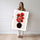 Poster Bouquet graphique - Fleurs rouges et vase noir tout en clarté — Vierge - poster-femme-debout — passe-partout blanc