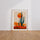 Poster Cactus saguaro - Évasion désertique au soleil couchant — Vierge - living-room — passe-partout blanc