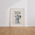Poster Cafetière italienne - Clin d'œil café rétro et plein d'humour — Vierge - living-room — passe-partout blanc