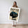 Poster Caniche glamour - Foulard léopard et lunettes bleues avec humour — Vierge - poster-femme-debout — passe-partout blanc