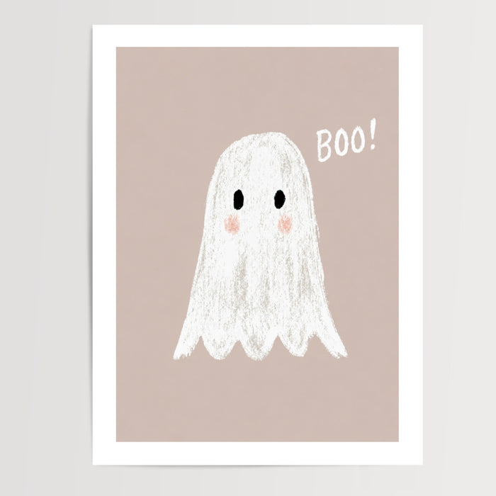 Poster chambre enfant Petit fantôme - Présence douce et complice — Vierge - poster-presentation-produit — passe-partout blanc