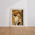 Poster Chat japonais - Douceur porte-bonheur sous les cerisiers — Vierge - living-room — passe-partout blanc