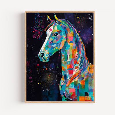 Poster Cheval coloré - Galop joyeux et rêves d'aventure