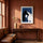 Poster Cheval - Silhouette noire et bleu nocturne — Décor sur-mesure (IA) — passe-partout blanc