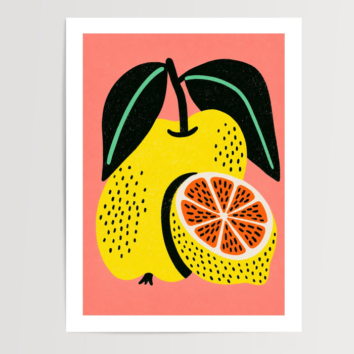Poster Citron pop art - Un fruit graphique qui réveille la cuisine — Vierge - poster-presentation-produit — passe-partout blanc