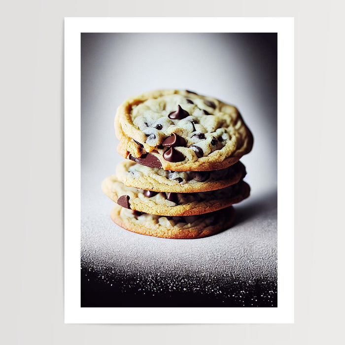 Poster Cookies au chocolat - Gourmandise moelleuse pour la cuisine — Vierge - poster-presentation-produit — passe-partout blanc