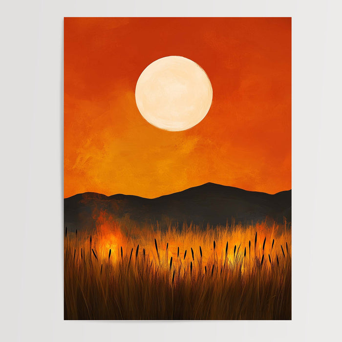 Poster Coucher de soleil - Lumière douce d'une fin de journée paisible — Vierge - poster-presentation-produit