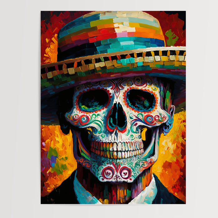 Poster Crâne mexicain - Festival de couleurs au cœur du Mexique — Vierge - poster-presentation-produit