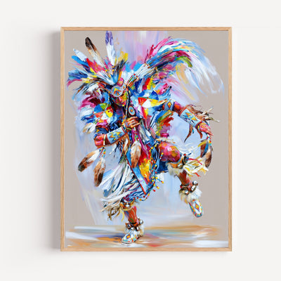 Native American Dancer Poster – Vibrant Ancestral Ritual
