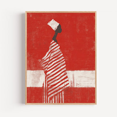 Poster Femme africaine - Élégance et fierté au turban blanc