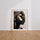 Poster Femme africaine - Or et ébène, regard qui vous fixe — Vierge - living-room — passe-partout blanc