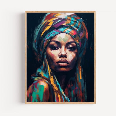 Poster Afrikanische Frau – Königliches Porträt mit kräftigen Farben