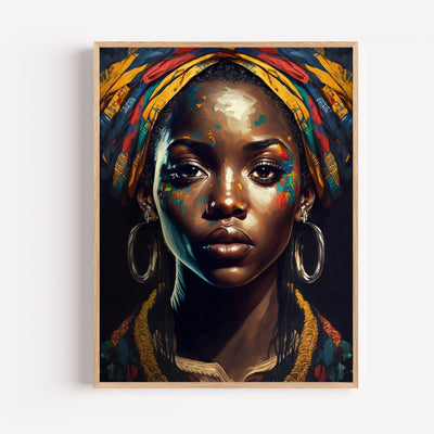 Black Woman Pop Art Poster – Vibrant Afro Portrait