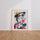 Poster Femme au travail - Silhouette graphique et éclats de couleur — Vierge - living-room — passe-partout blanc
