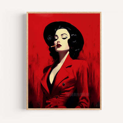 Poster Mystische Frau – Retro-Glamour & Vintage-Charme