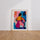 Poster Femme ronde abstraite - Corps libre en couleurs vibrantes — Vierge - living-room — passe-partout blanc