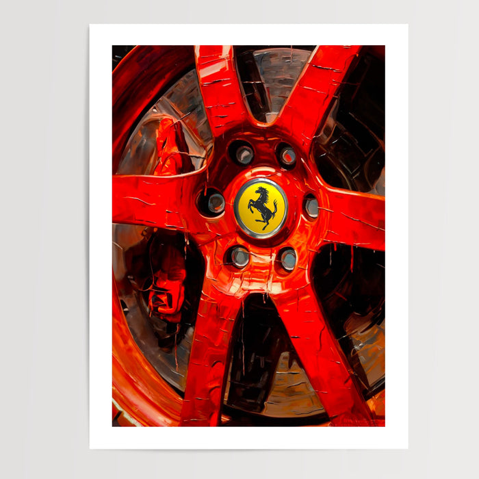 Poster Ferrari rouge - L'esprit de la vitesse et du prestige — Vierge - poster-presentation-produit — passe-partout blanc