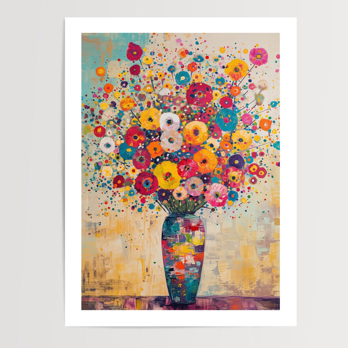 Poster Fleurs sauvages - Bouquet éclatant plein de vie — Vierge - poster-presentation-produit — passe-partout blanc
