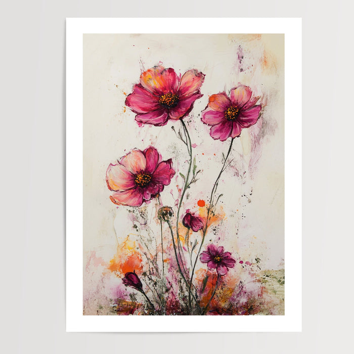 Poster Fleurs sauvages - Éclat d'un champ en pleine floraison — Vierge - poster-presentation-produit — passe-partout blanc