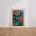 Poster Formes organiques - L'énergie joyeuse de l'orange et du bleu — Vierge - living-room — passe-partout blanc