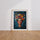 Poster Frida Kahlo - Visage fleuri aux couleurs vibrantes — Vierge - living-room — passe-partout blanc
