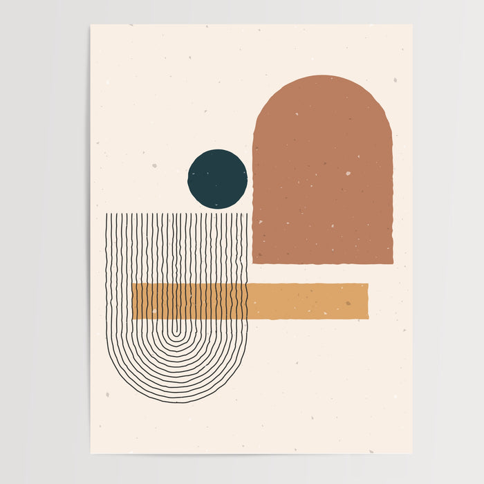 Poster Géométrie nordique - Formes pastel et douceur scandinave — Vierge - poster-presentation-produit