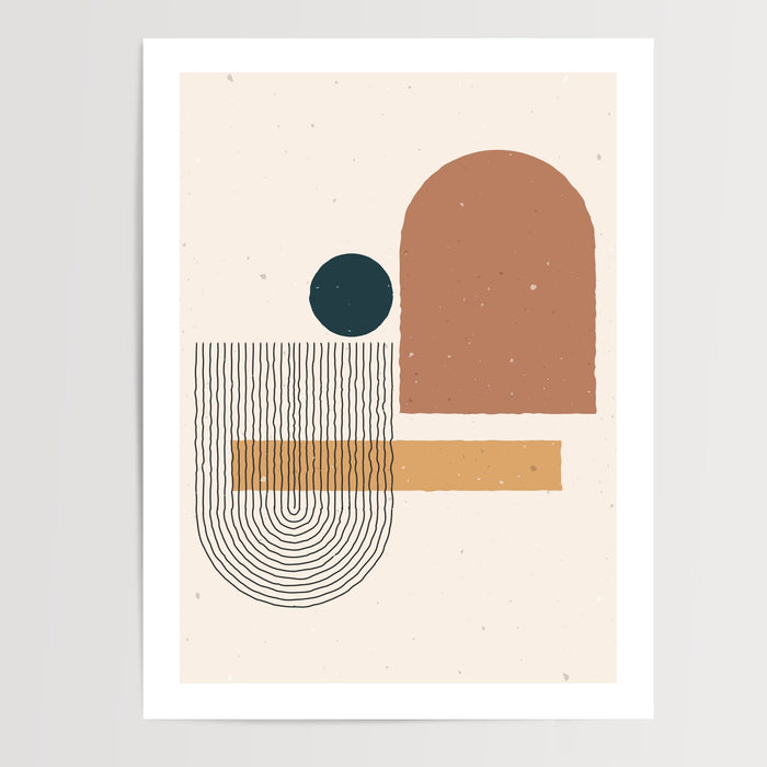 Poster Géométrie nordique - Formes pastel et douceur scandinave — Vierge - poster-presentation-produit — passe-partout blanc