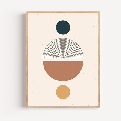 Poster géométrique scandinave - Formes pastel et douceur nordique