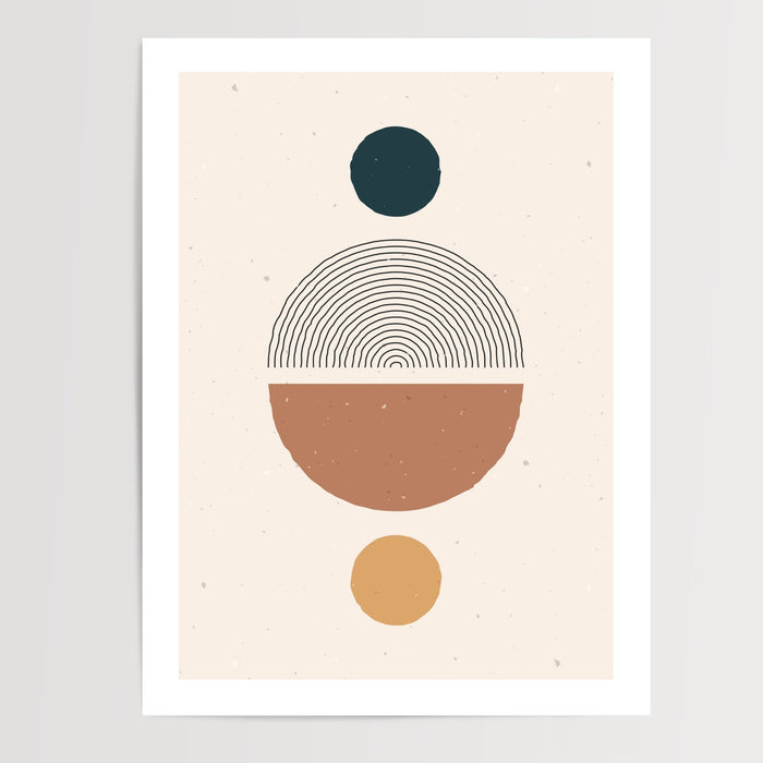 Poster géométrique scandinave - Formes pastel et douceur nordique — Vierge - poster-presentation-produit — passe-partout blanc